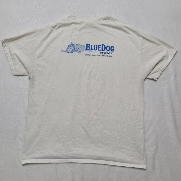 Tournament Champion BlueDog Events CA T-Shirt White XL Poker Distressed - Picture 9 of 9